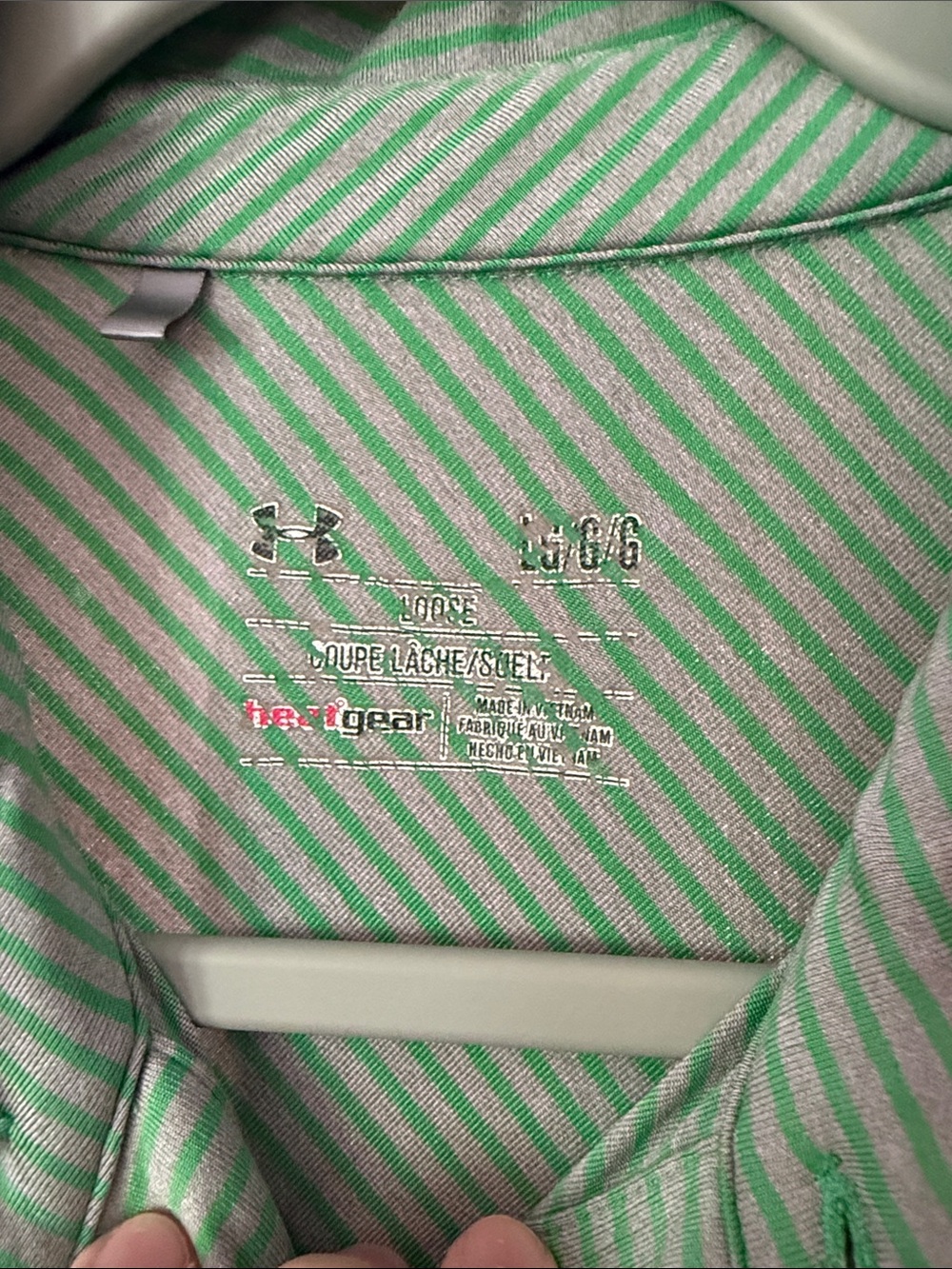 Under Armour Men’s Green Striped Polo Shirt - Picture 2 of 3